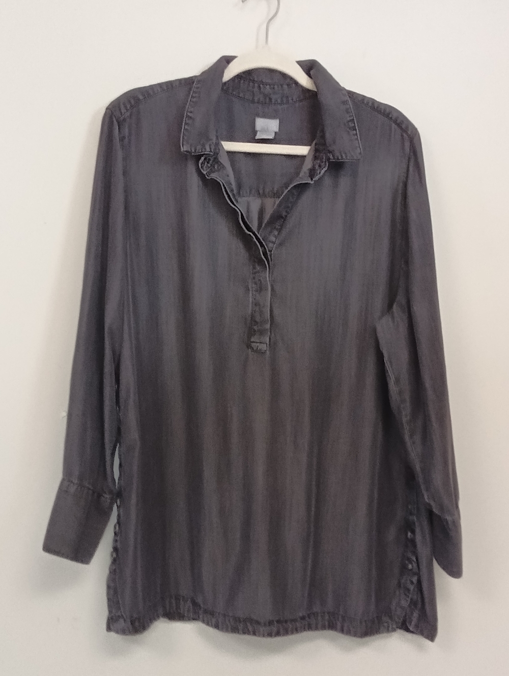 Chico's Grey Black  Lyocell Flowy Lightweight Pullover Tunic Size 4